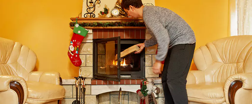 Rusted Metal Fireplace Restoration in Fallbrook, California
